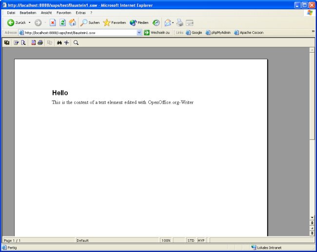 Editieren mit dem OpenOffice.org-Writer